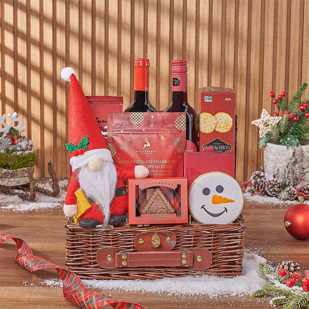 Christmas Wine Picnic Basket – how the gift is presented