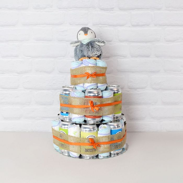 Craft Beer &amp; Baby Diapers Gift Set from Philadelphia Baskets - Baby Gift Basket - Philadelphia Delivery.