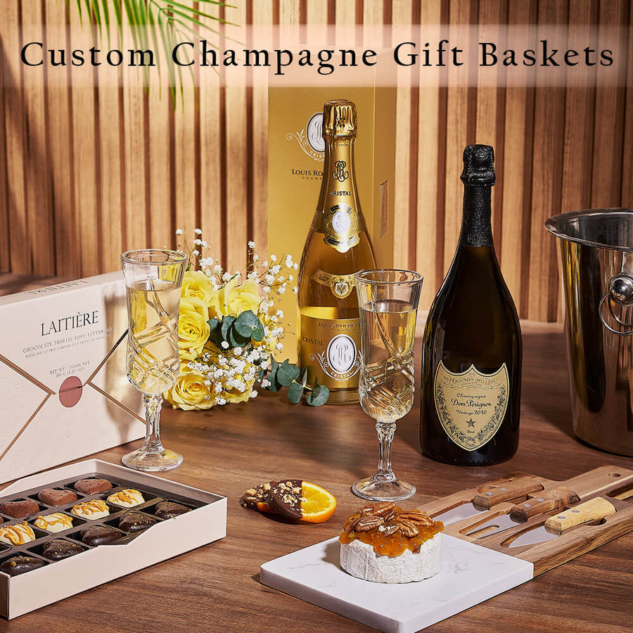 Custom Champagne Gift Baskets from Philadelphia Baskets - Champagne Gift Set - Philadelphia Delivery.