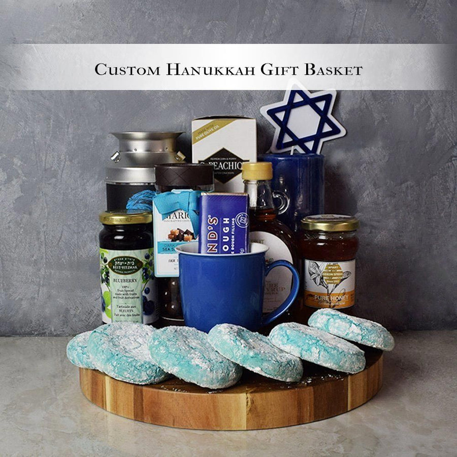 Custom Hanukkah Gift Basket from Philadelphia Baskets - Gourmet Gift Set - Philadelphia Delivery.