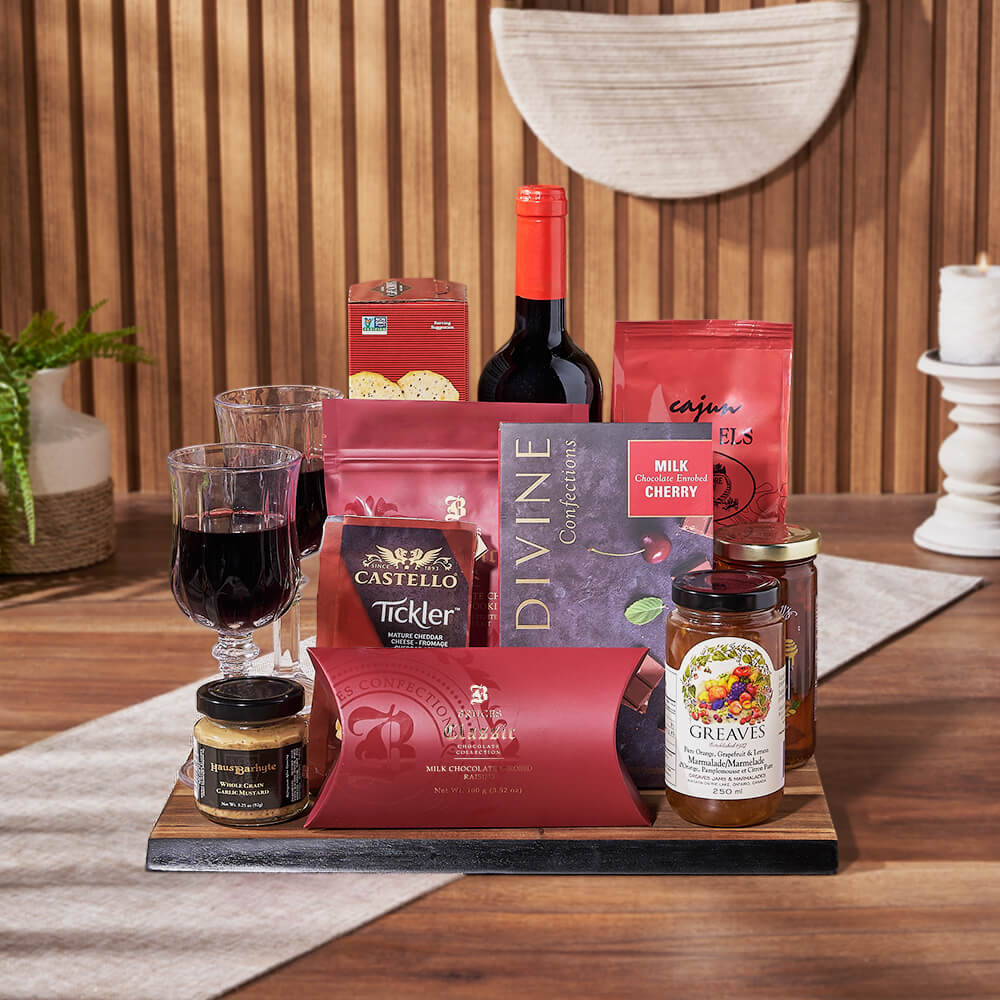 Decadent Wine &amp; Cheese Gift Board from Philadelphia Baskets - Wine Gift Set - Philadelphia Delivery
