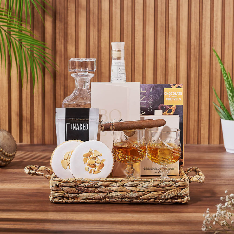 Deluxe Liquor & Decanter Gift Set from Philadelphia Baskets - Liquor Gift Basket - Philadelphia Delivery.