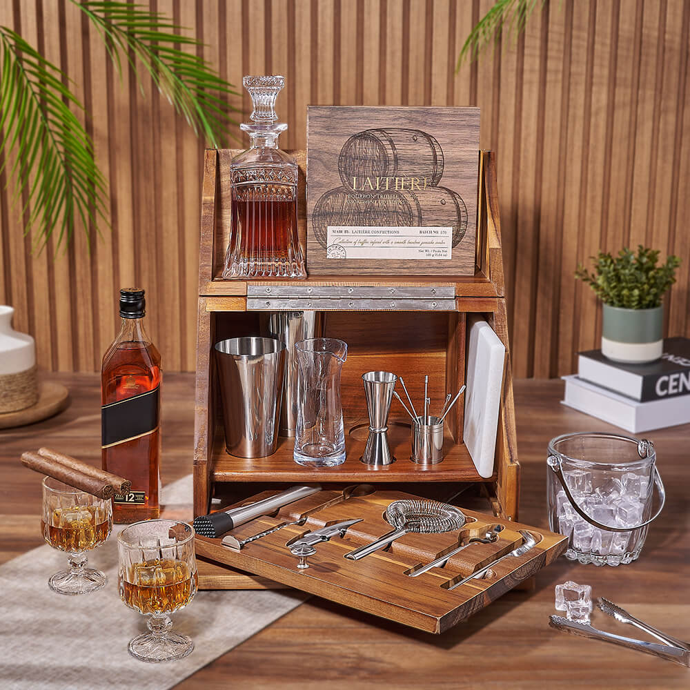 Deluxe Table Top Bar Gift Set from Philadelphia Baskets - Liquor Gift Basket - Philadelphia Delivery