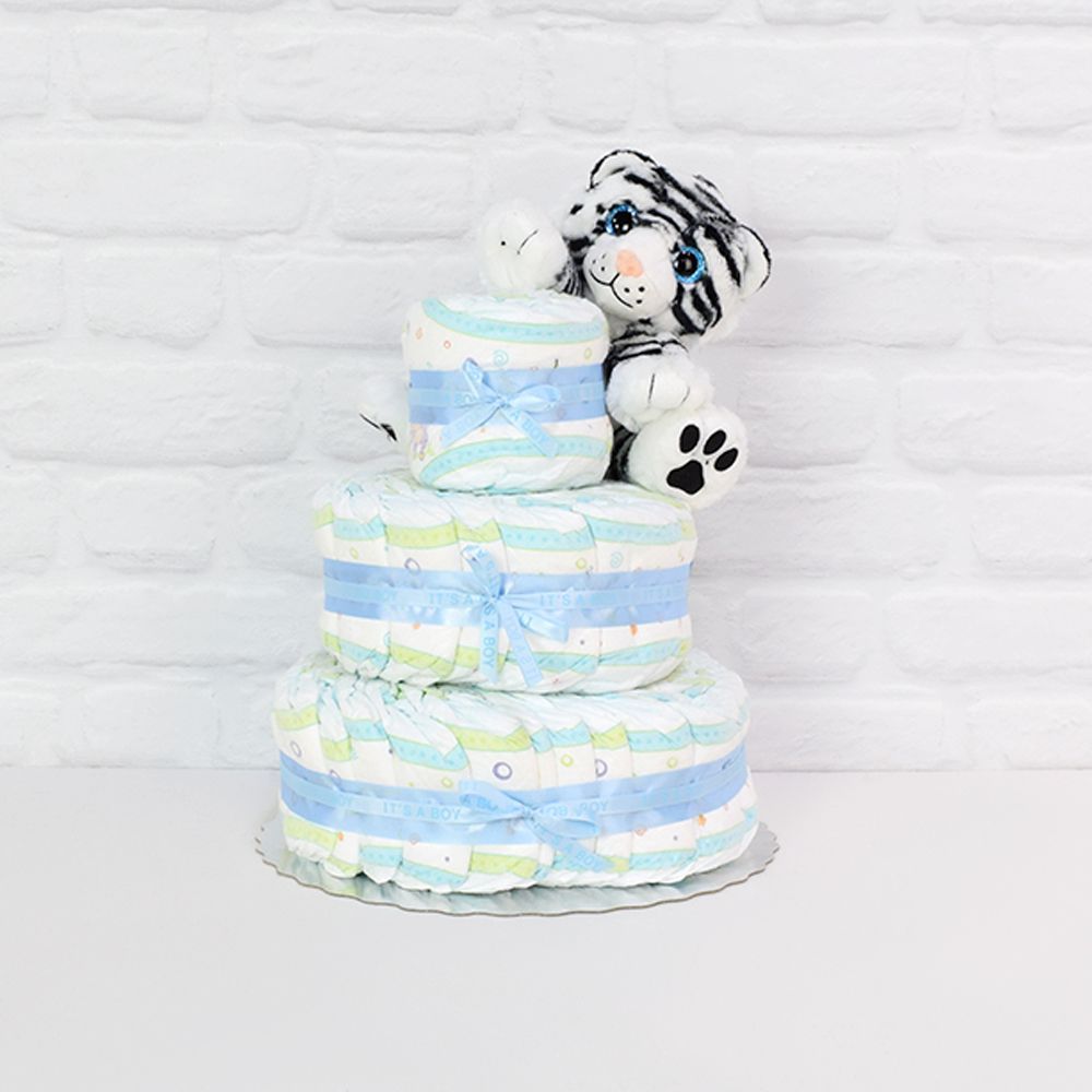 Diapers & Plush Tiger Gift Set from Philadelphia Baskets - Baby Gift Basket - Philadelphia Delivery