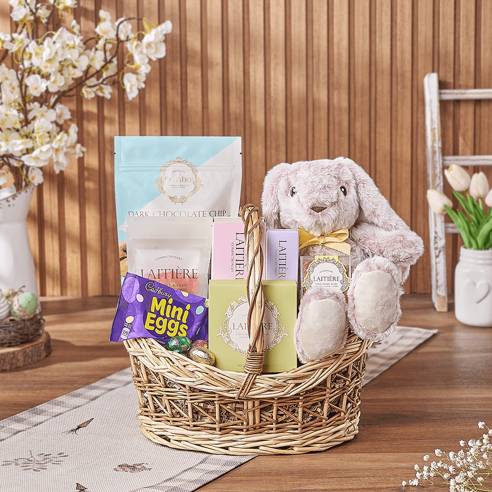 Easter Bunny Candy Basket, easter gift, easter, chocolate gift, chocolate, plush gift, plush, Philadelphia delivery