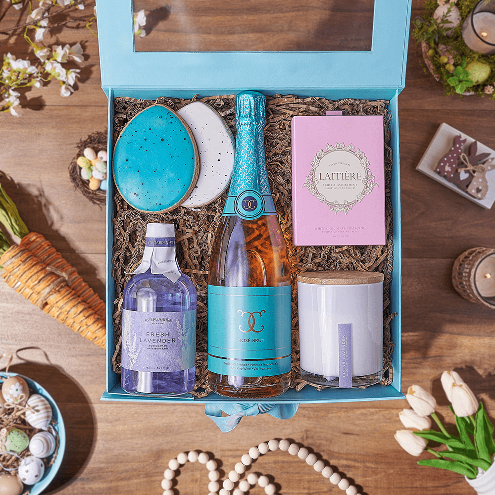 Easter Spa &amp; Champagne Box, spa gift, spa, champagne gift, champagne, sparkling wine gift, sparkling wine, Philadelphia delivery