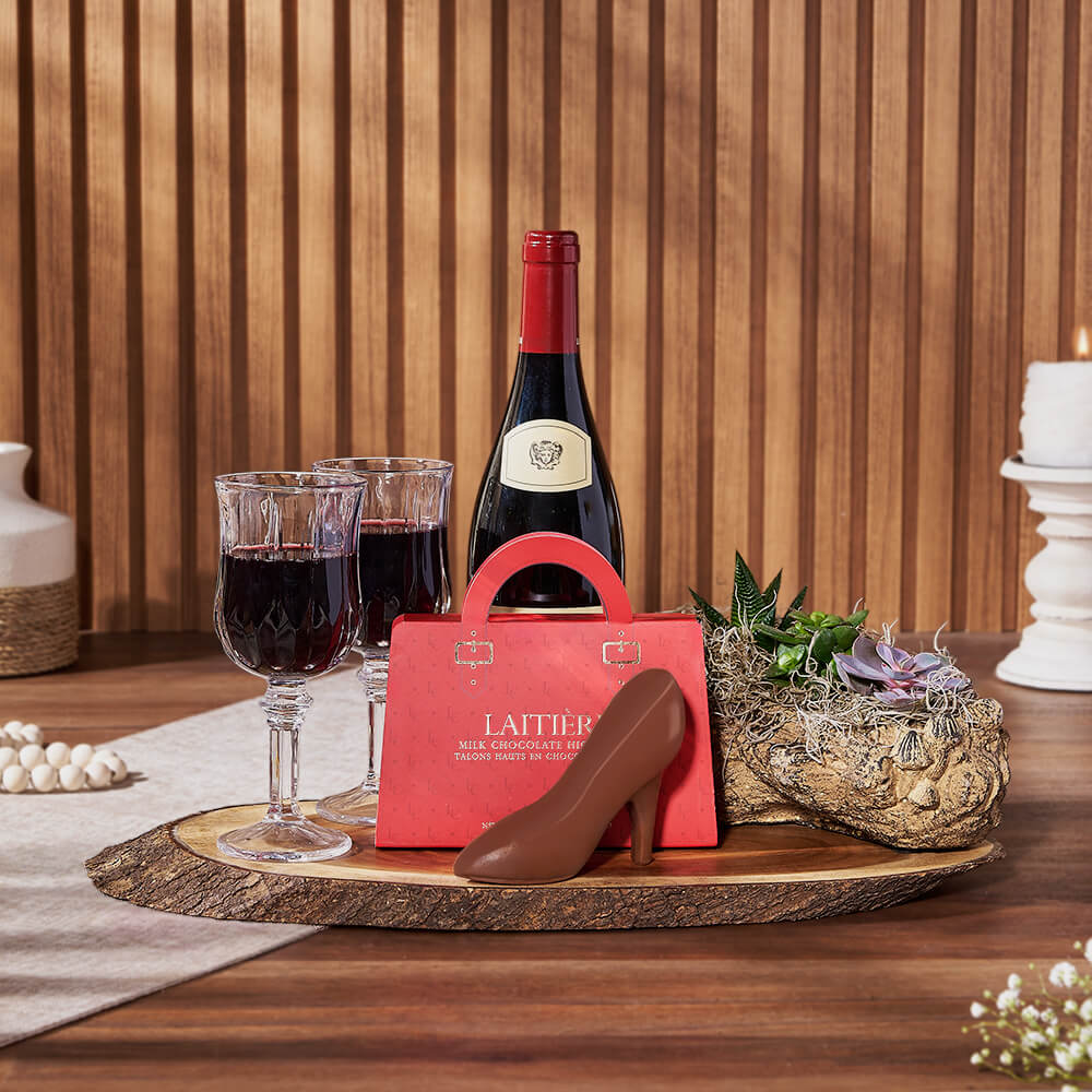 Elegance Wine Gift Basket – how the gift is presented