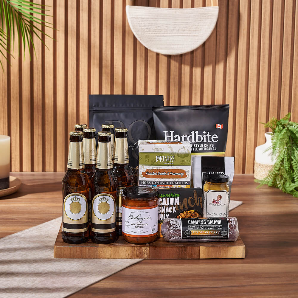 Etobicoke Beer &amp; Crunch Snack Basket from Philadelphia Baskets - Beer Gift Set - Philadelphia Delivery