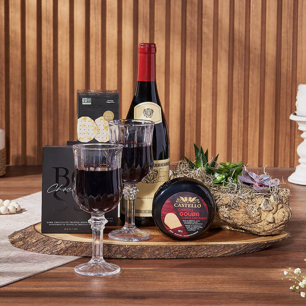 Exquisite Treats &amp; Wine Gift Set from Philadelphia Baskets - Wine Gift Basket - Philadelphia Delivery.
