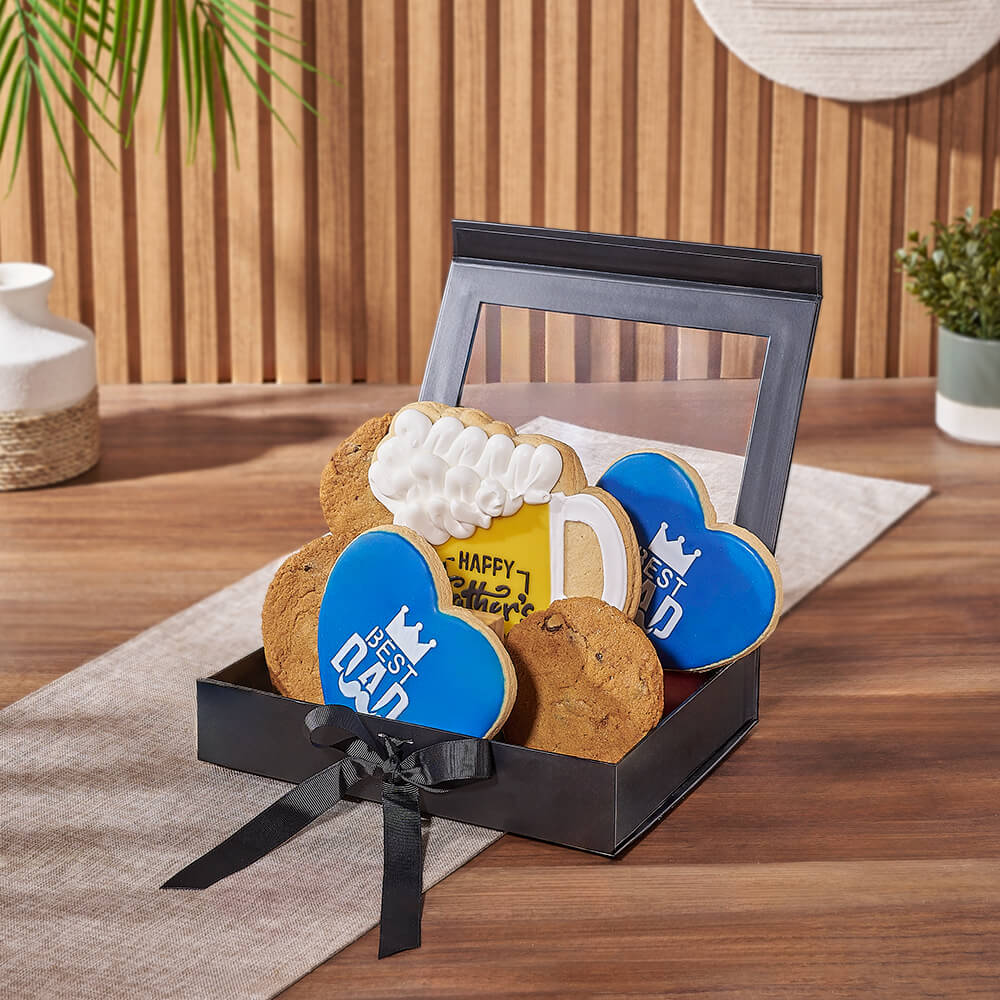 Elegant Father's Day Cookies Gift Basket – how the gift is presented