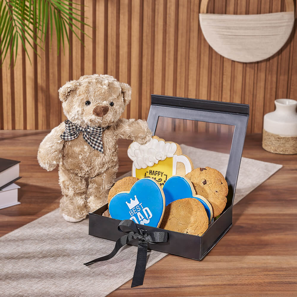 Father’s Day Cookie &amp; Bear Gift from Philadelphia Baskets - Bakery Gift Set - Philadelphia Delivery.