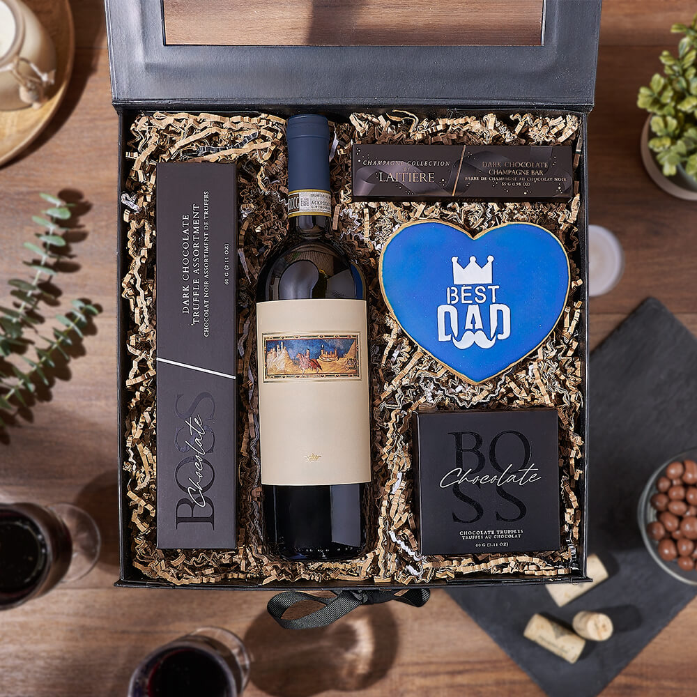 Father’s Day Wine &amp; Sweets Box, wine gift, wine, chocolate gift, chocolate, fathers day gift, fathers day, Philadelphia Delivery
