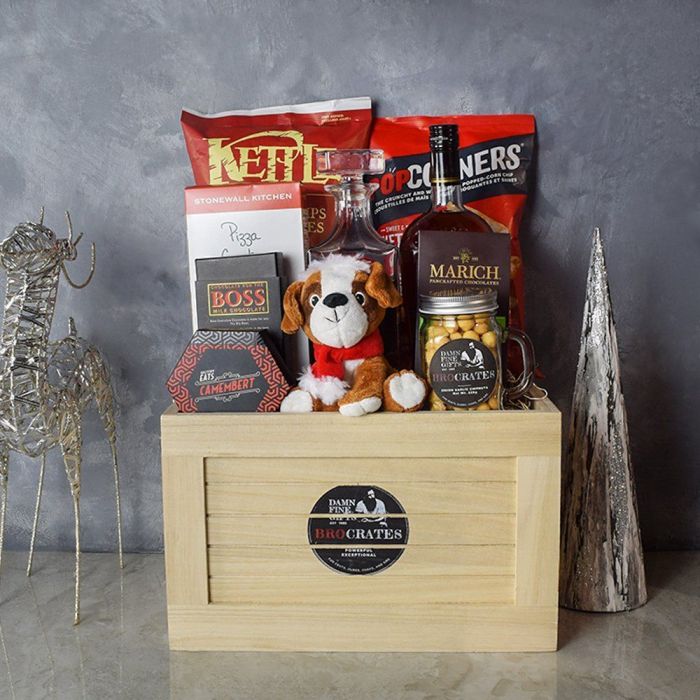 Festive Liquor Crate from Philadelphia Baskets - Liquor Gift Set - Philadelphia Delivery.