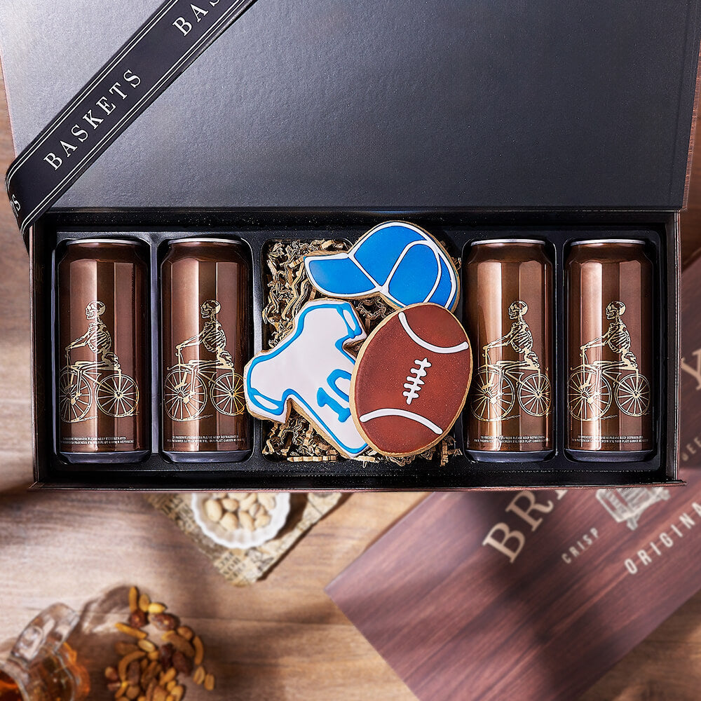 Football Sugar Cookies with Craft Beer – how the gift is presented