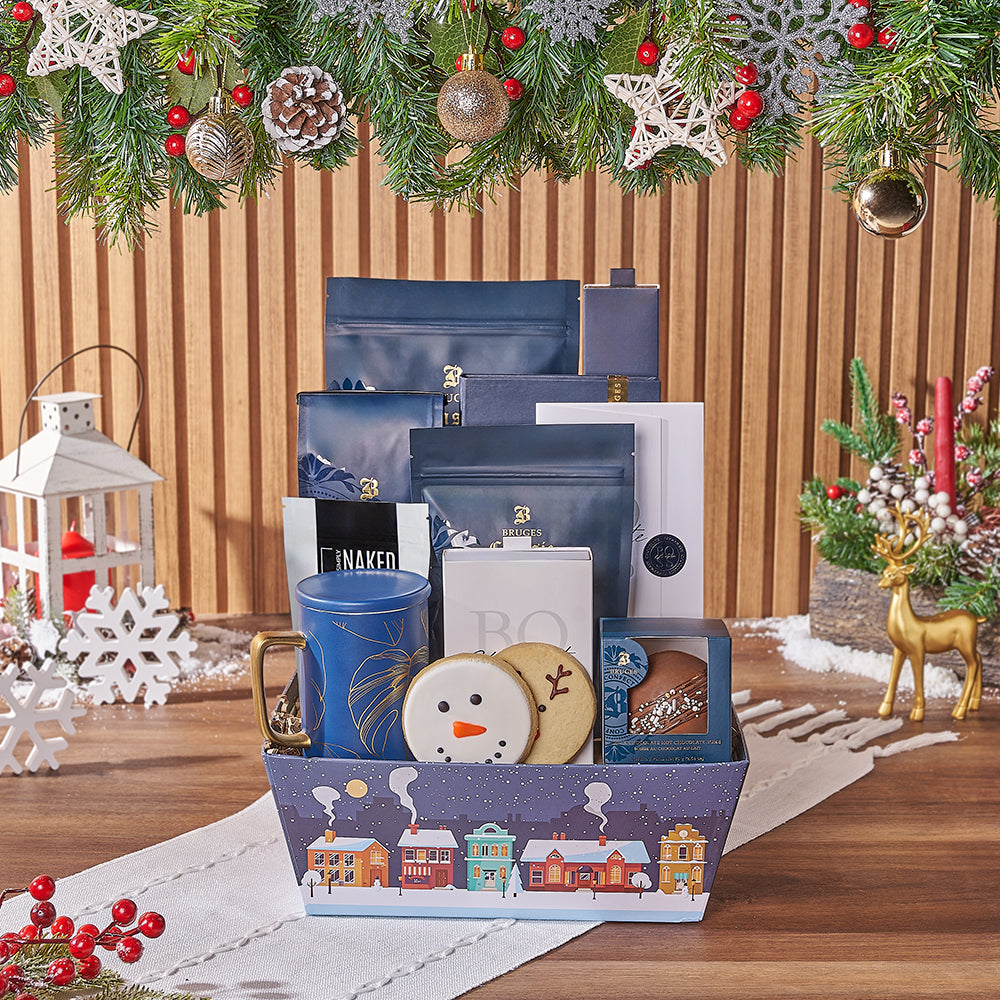 Festive Gourmet Christmas Holiday Gift Tray – how the gift is presented