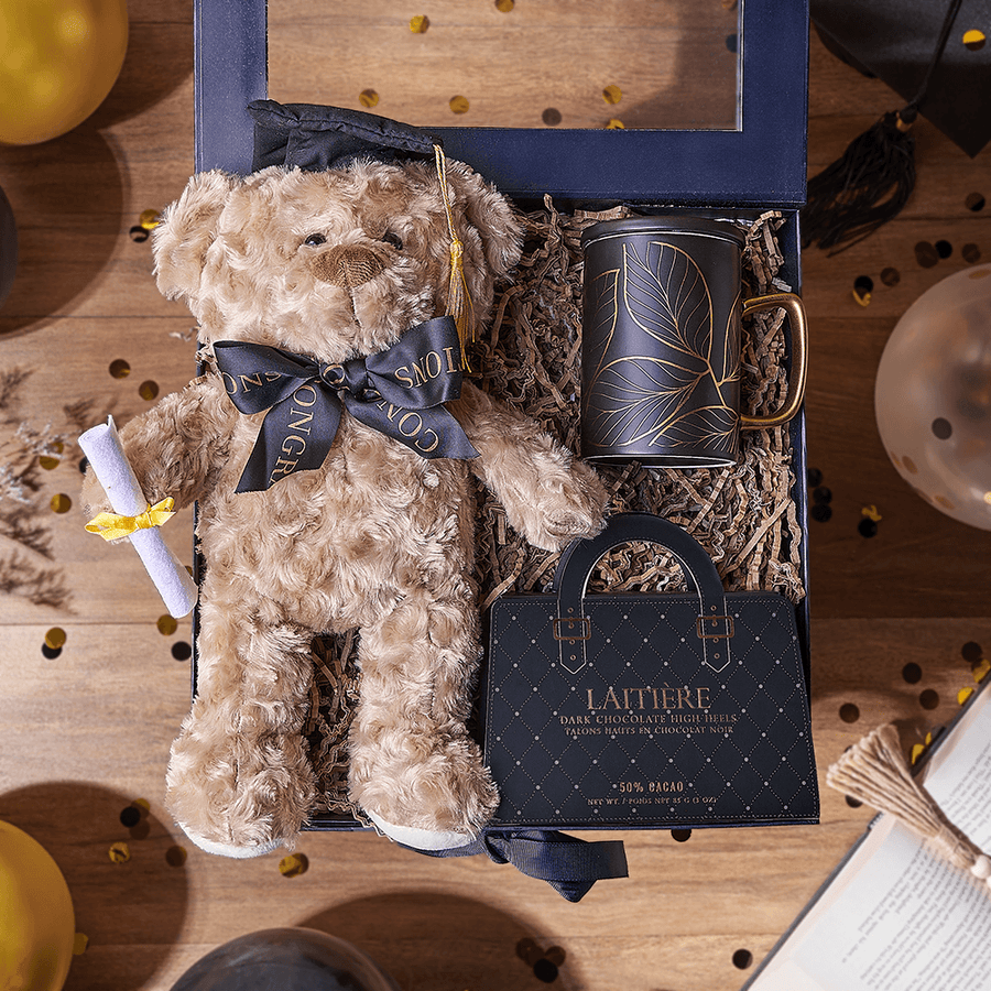 Graduation Bear Gift Box, chocolate gift, chocolate, graduation gift, graduation, Philadelphia delivery