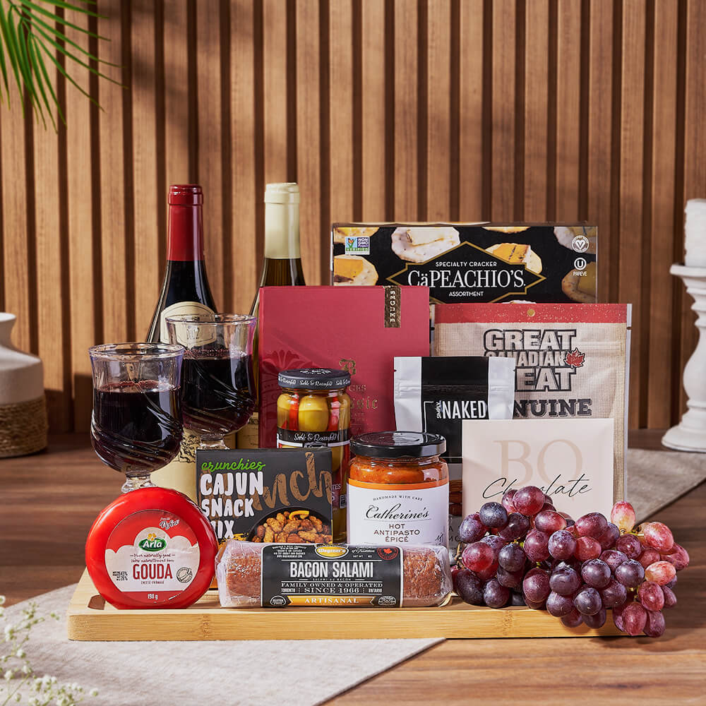 Grand Cheese &amp; Wine Gift Basket from Philadelphia Baskets - Wine Gift Set - Philadelphia Delivery