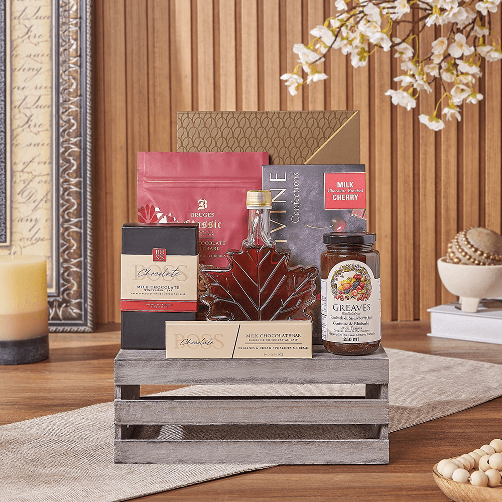 Halal Jams and Chocolates Gift Crate – how the gift is presented