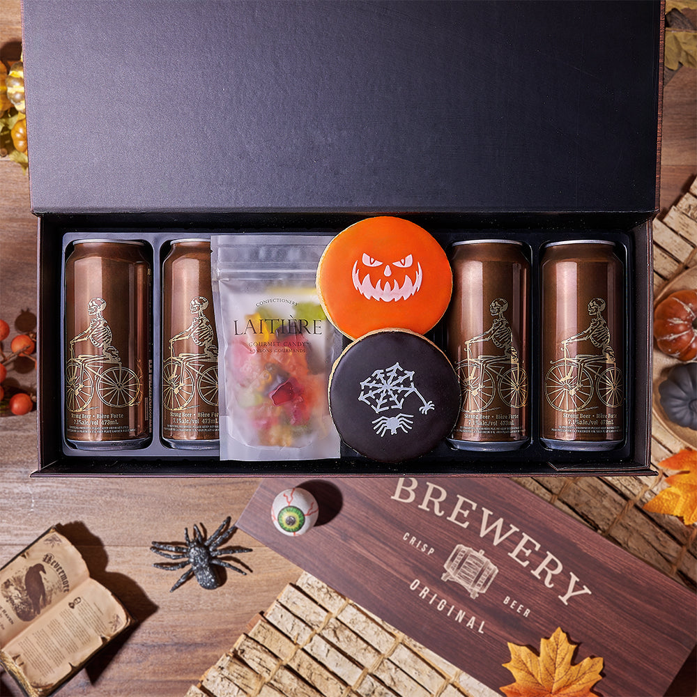 Halloween Beer Gift Box with Cookies – how the gift is presented