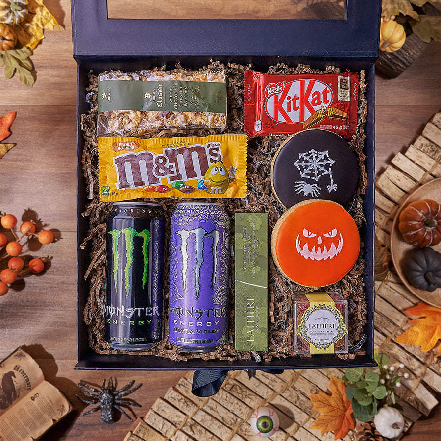 Halloween Monster Candy Box, halloween gift, halloween, candy gift, candy, energy drink gift, energy drink, Philadelphia delivery