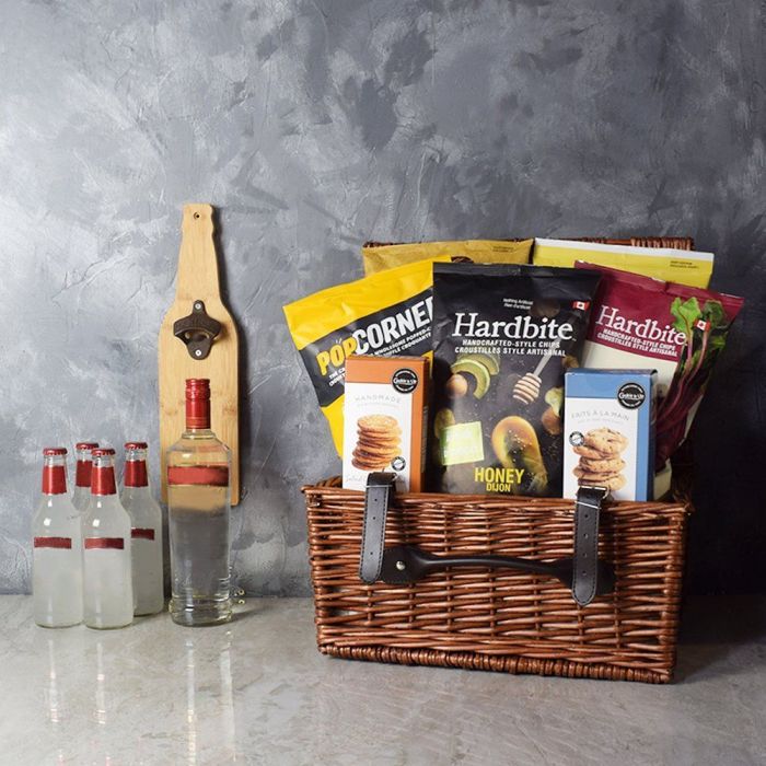 Hockey Night Shots &amp; Coolers Basket from Philadelphia Baskets - Liquor Gift Set - Philadelphia Delivery