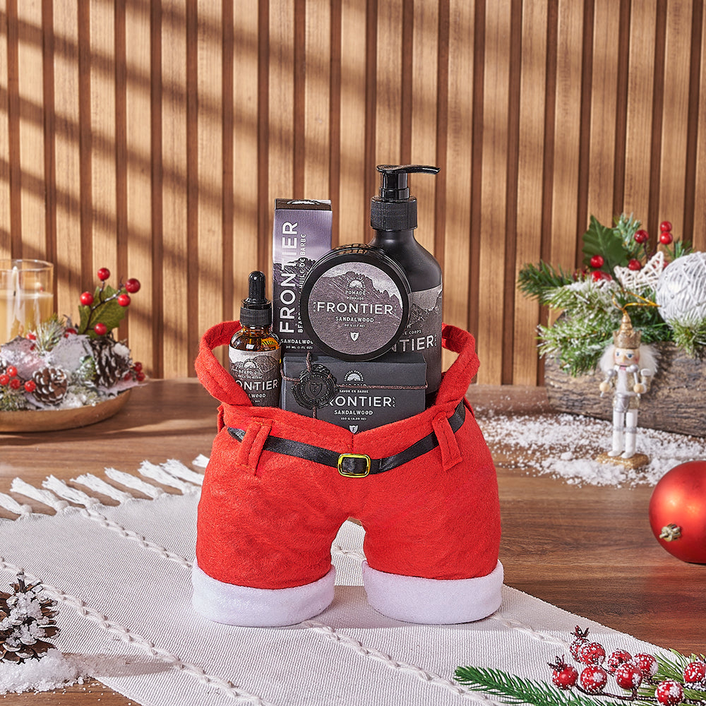 Men's Holiday Spa Collection with Sandalwood in Festive Bag – how the gift is presented