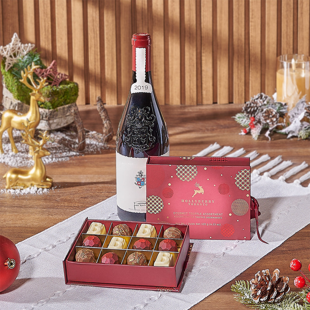 Holiday Wine &amp; Chocolate Gift, wine gift, wine, christmas gift, christmas, chocolate gift, chocolate, Philadelphia delivery