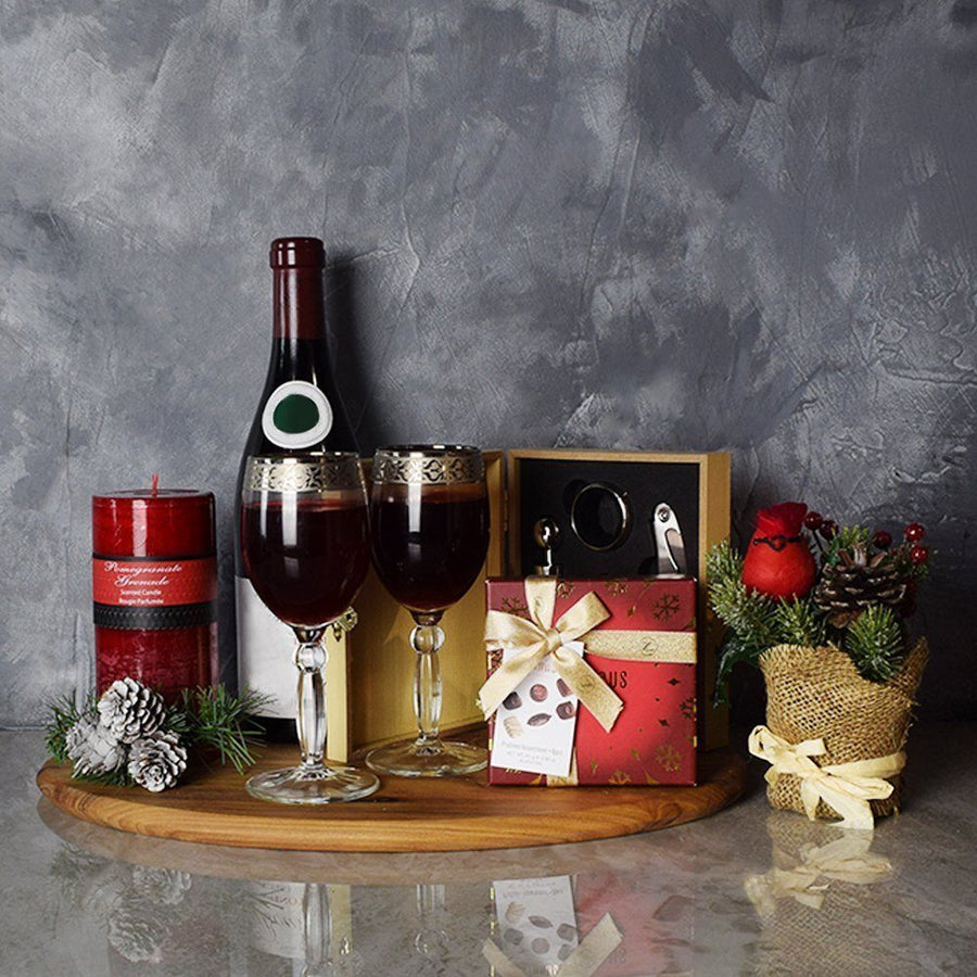 Holiday Wine & Chocolate Gift Basket from Philadelphia Baskets - Philadelphia Delivery