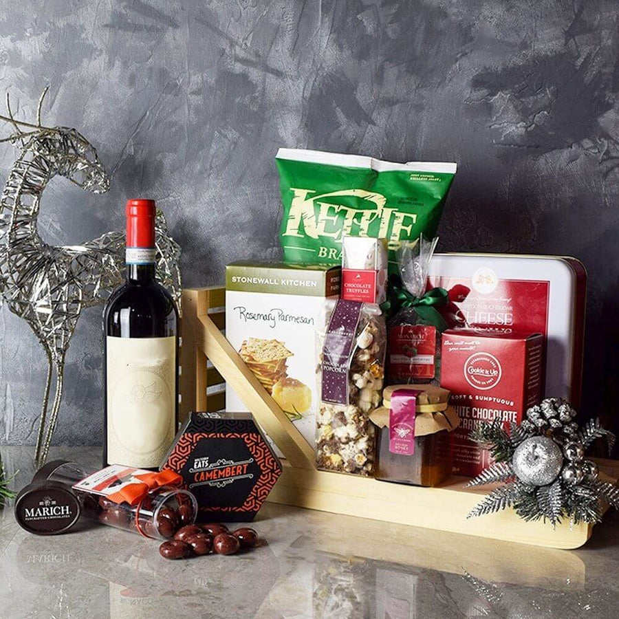 Holiday Wine & Treats Gift Basket from Philadelphia Baskets - Philadelphia Delivery