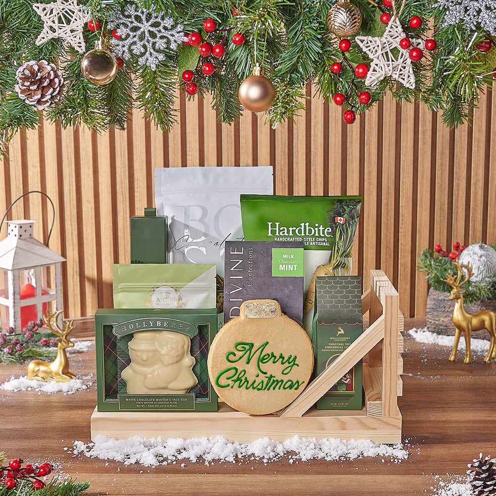 Christmas Gourmet Treats Gift Sleigh – how the gift is presented