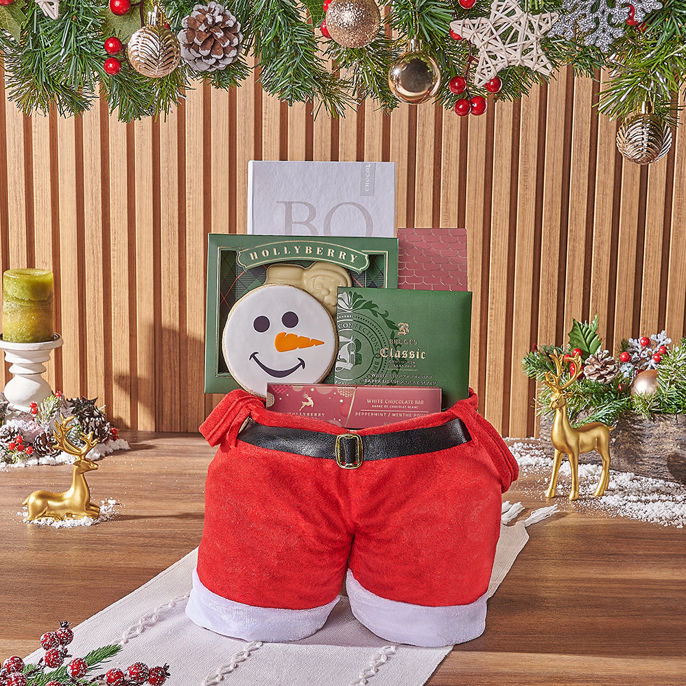 Santa Pants White Chocolate Gift Bag – how the gift is presented