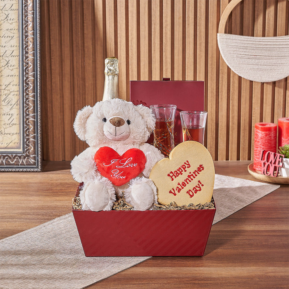 Valentine's Day Sparkling Wine Tray – how the gift is presented