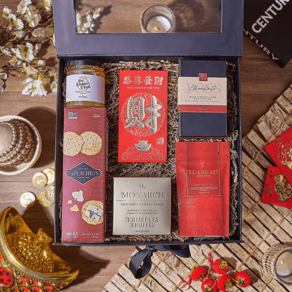 Lucky Tea &amp; Chocolate Gift Box, chinese new year gift, chinese new year, lunar new year gift, lunar new year, Philadelphia delivery