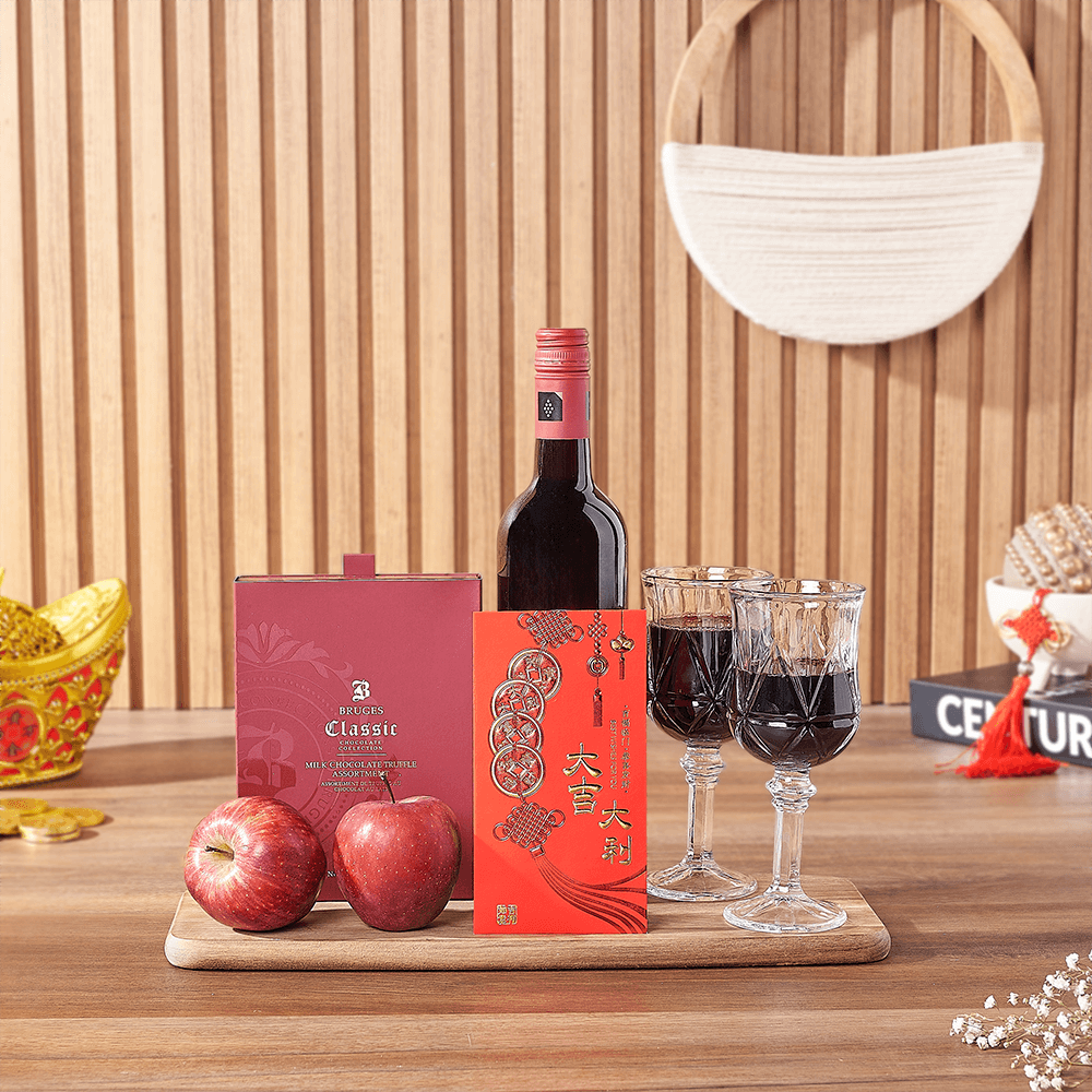 Lunar New Year Wine & Chocolate Gift, wine gift, wine, chinese new year gift, chinese new year, lunar new year gift, lunar new year, Philadelphia delivery