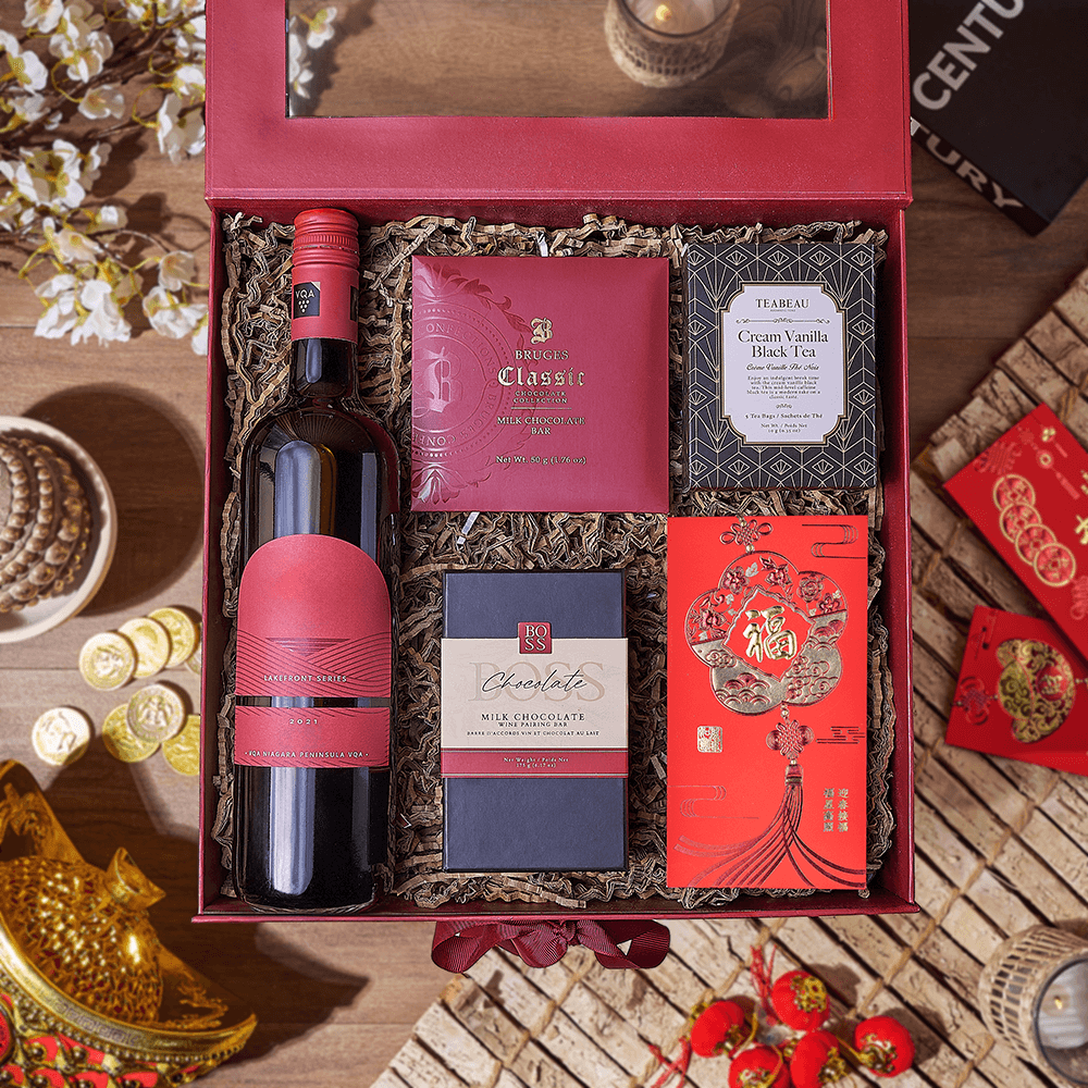 Lunar New Year Wine &amp; Tea Box, wine gift, wine, chinese new year gift, chinese new year, lunar new year gift, lunar new year, Philadelphia delivery