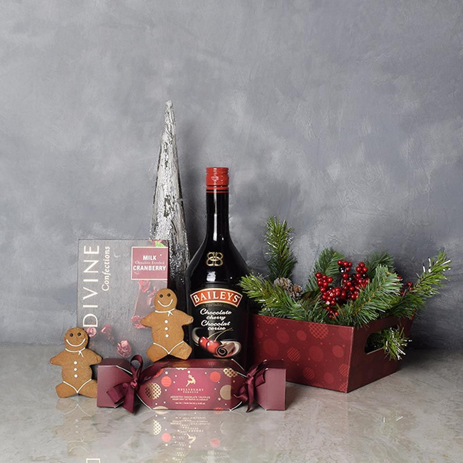 Red Sweets & Spirits Gift Set from Philadelphia Baskets - Liquor Gift Basket - Philadelphia Delivery