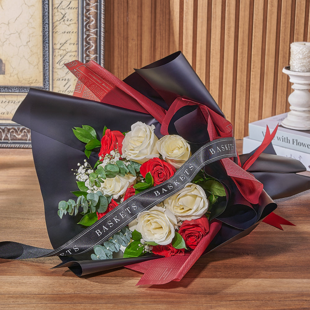 Red &amp; White Rose Bouquet, rose gift, rose, flower gift, flower, bouquet gift, bouquet, Philadelphia delivery