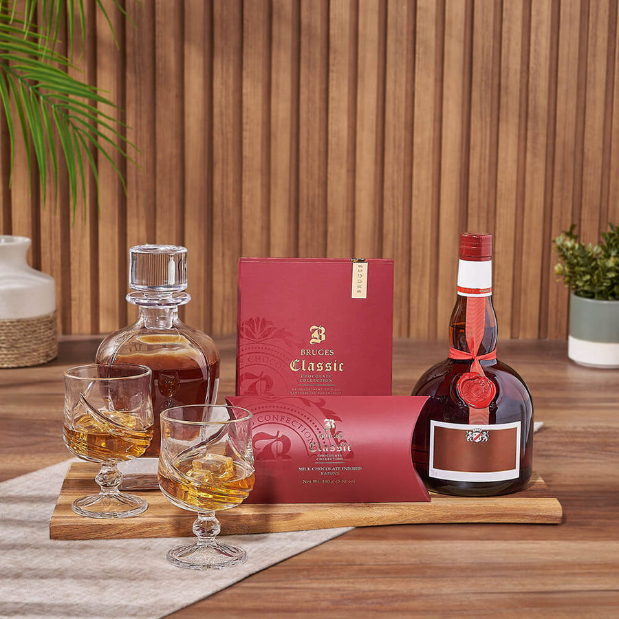 Refined Decanter & Liquor Gift Set from Philadelphia Baskets - Liquor Gift Basket - Philadelphia Delivery.