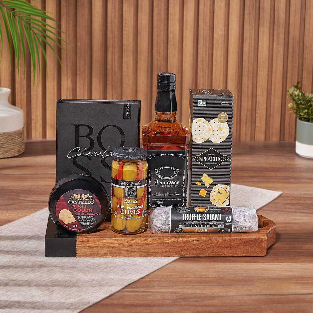 Salami, Cheese &amp; Liquor Board, liquor gift, liquor, charcuterie gift, charcuterie, Philadelphia Delivery