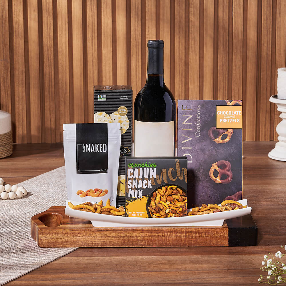 Salty Snack &amp; Wine Gift Set, wine gift, wine, snack gift, snack, nuts gift, nuts, Philadelphia Delivery