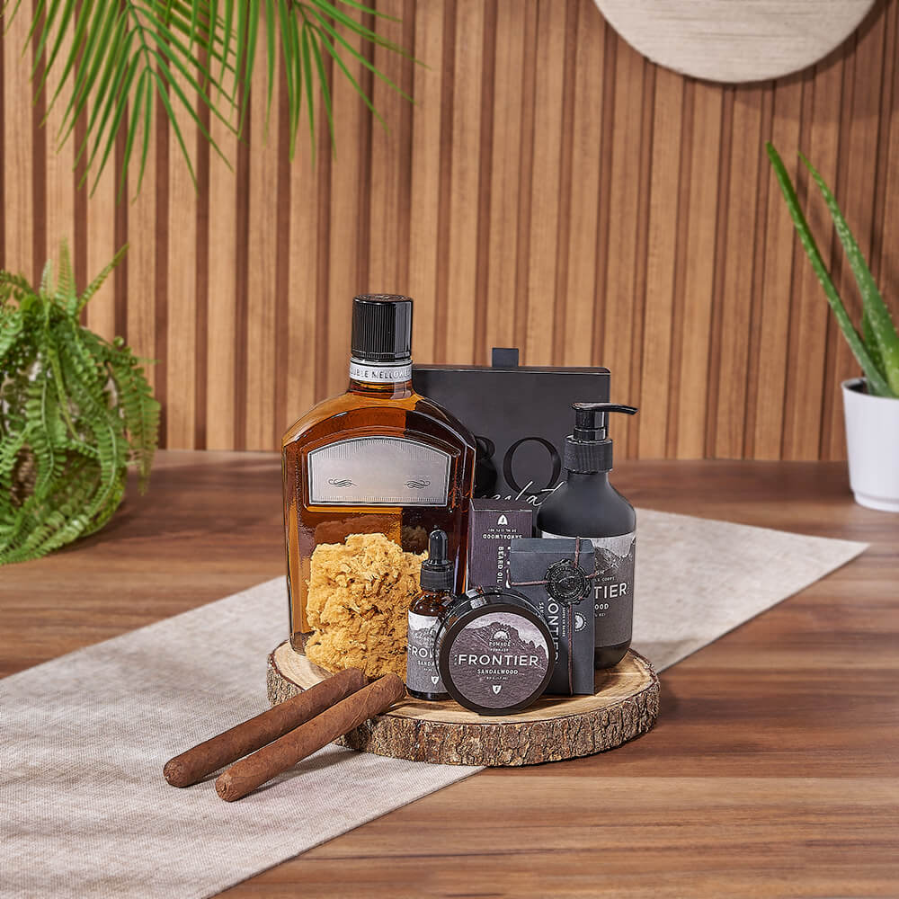 Sandalwood Spa &amp; Spirits Gift Set, liquor gift, liquor, spa gift, spa, Philadelphia Delivery