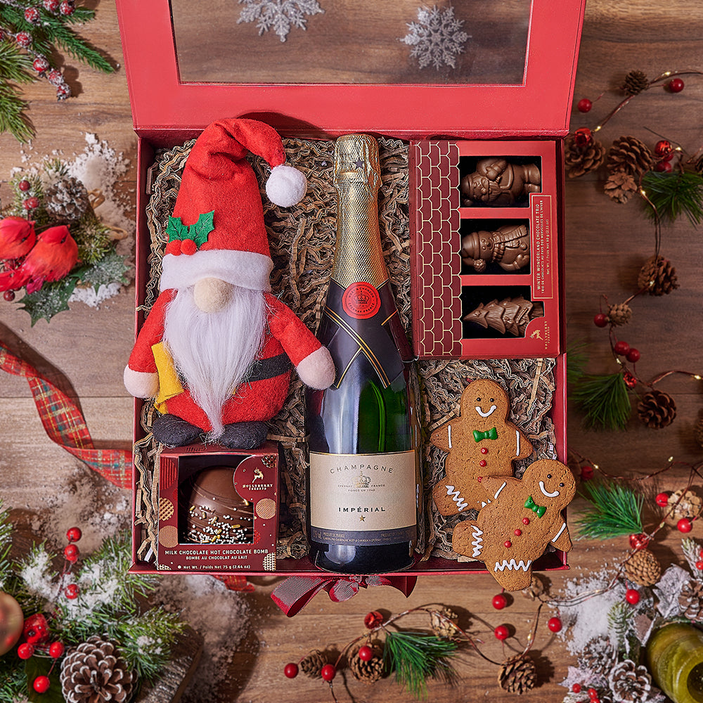 Santa’s Sweet Choice with Champagne, champagne gift, champagne, sparkling wine gift, sparkling wine, gourmet gift, gourmet, Christmas gift, Christmas, holiday gift, holiday - Philadelphia Delivery