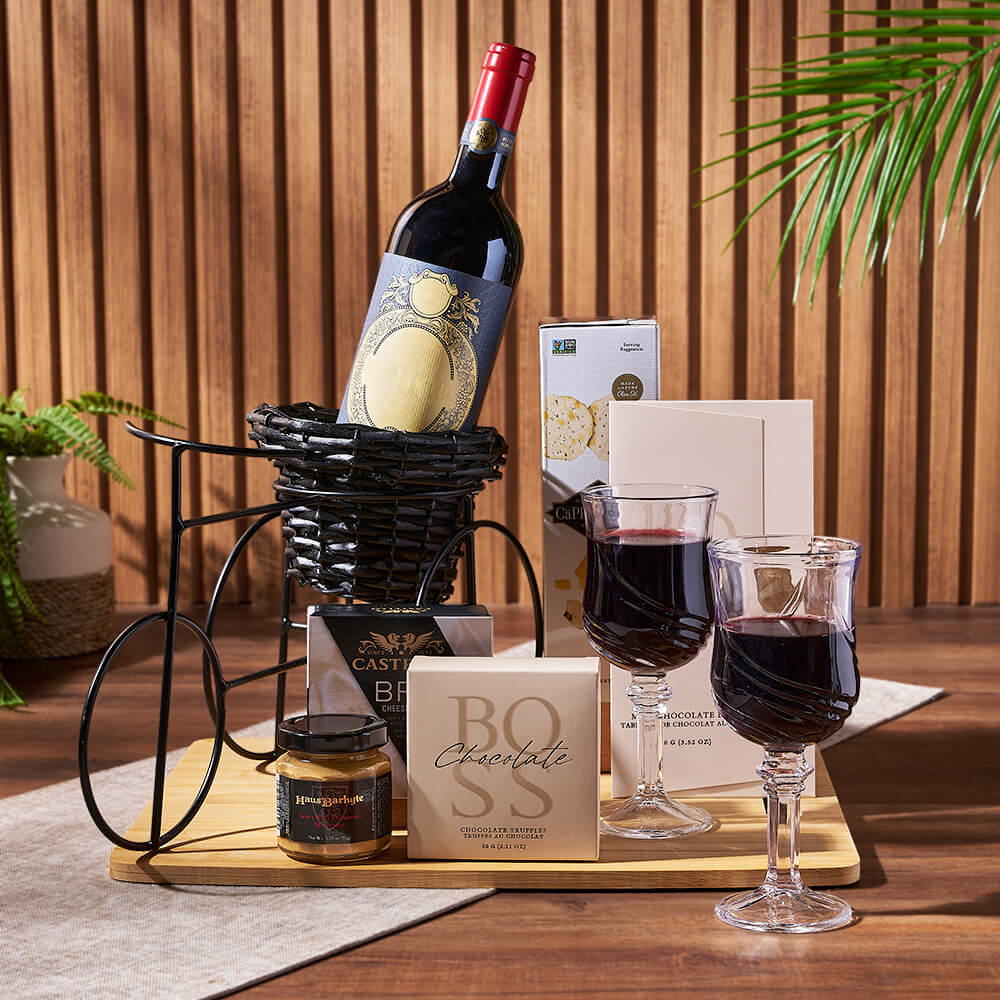 Sensational Wine &amp; Treats for Two Gift, wine gift, wine, cheese gift, cheese, chocolate gift, chocolate, Philadelphia Delivery