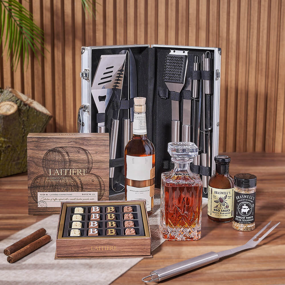 Whiskey Liquor BBQ Grill Set – how the gift is presented