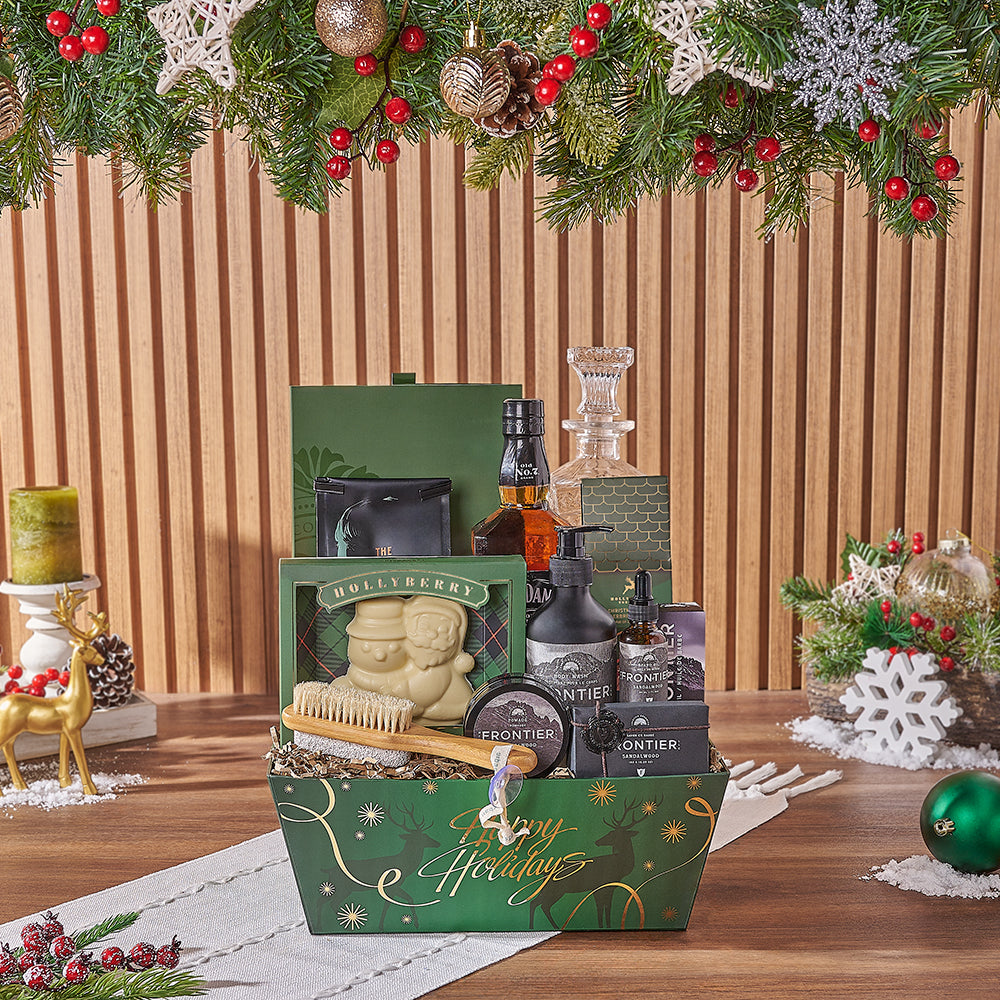 Spirits & Spa Holiday Gift Set, liquor gift, liquor, spa gift, spa, chocolate gift, chocolate, Christmas gift, Christmas, Philadelphia delivery