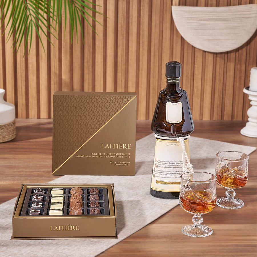 Spirits & Truffle Gift Set, liquor gift, liquor, chocolate gift, chocolate, Philadelphia Delivery