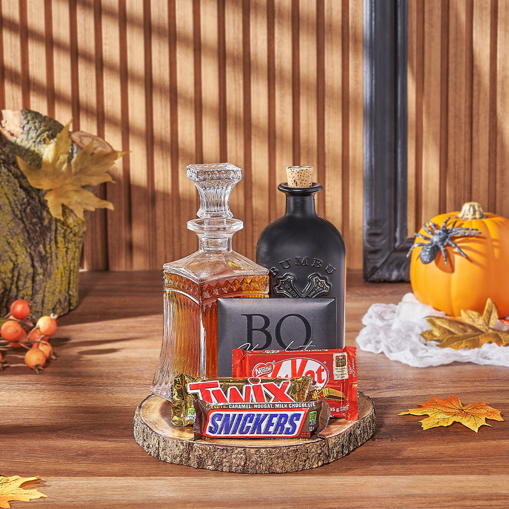 Vodka Gift Set with Halloween Treats – how the gift is presented