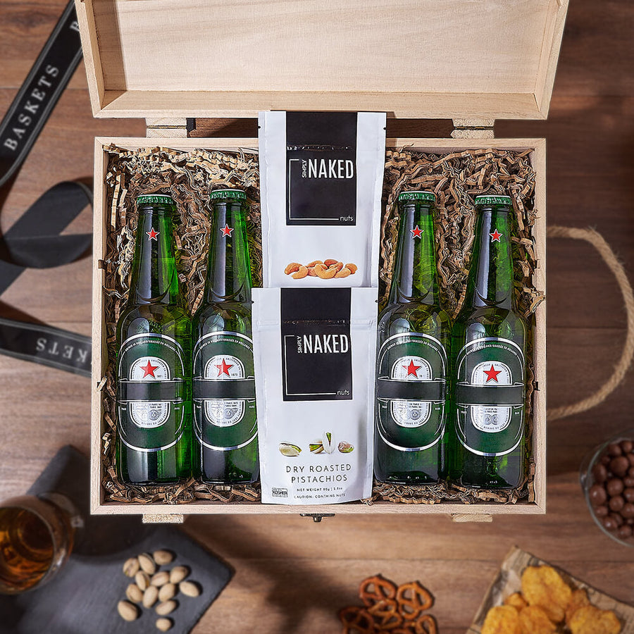 Superb Beer & Nuts Gift Crate, beer gift, beer, nuts gift, nuts, Philadelphia Delivery