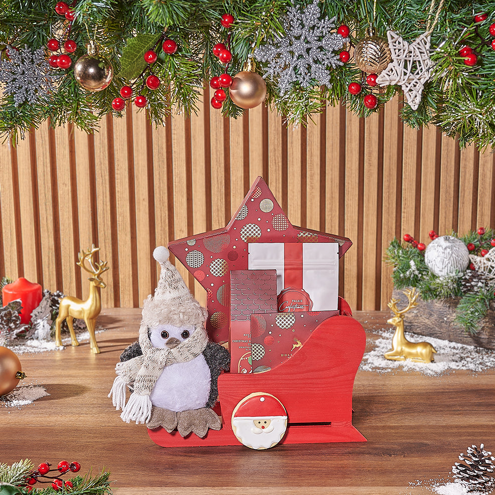 Chocolate Truffle Sled Gift – how the gift is presented