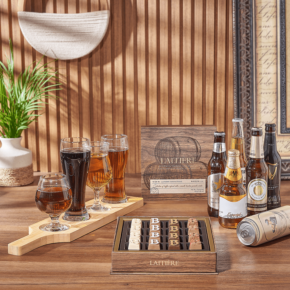Sweet Truffle & Beer Flight, beer flight gift, beer flight, beer gift, beer, chocolate gift, chocolate, Philadelphia delivery